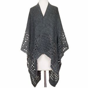 Lof Solid Color Crochet Knit Shawl Cover Up‎ New with Tags